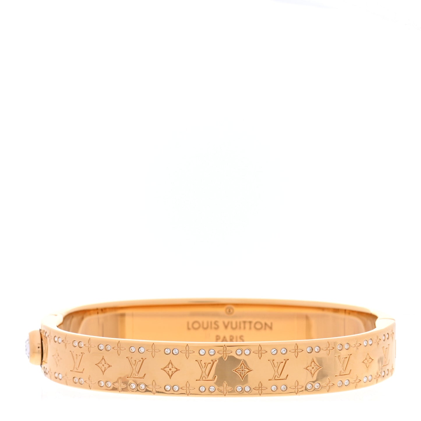 Brass Crystal Monogram Nanogram Strass Cuff S Gold