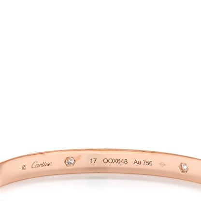 Cartier 18K Pink Gold 4 Diamond LOVE Bracelet 17 4 of 4