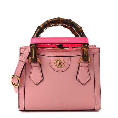 Gucci Wonka Grain Calfskin Mini Diana Tote Bag Wild Rose Fuxia Fluo 1 of 9