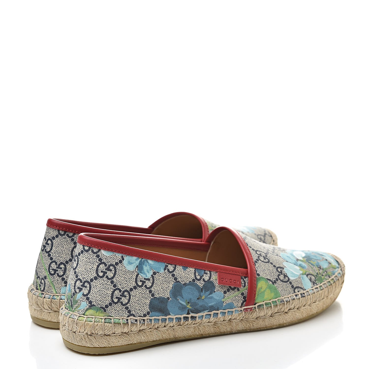 Gucci GG Supreme Monogram Blooms Espadrilles 38 Beige Blue Navy Hibiscus Red 4 of 8