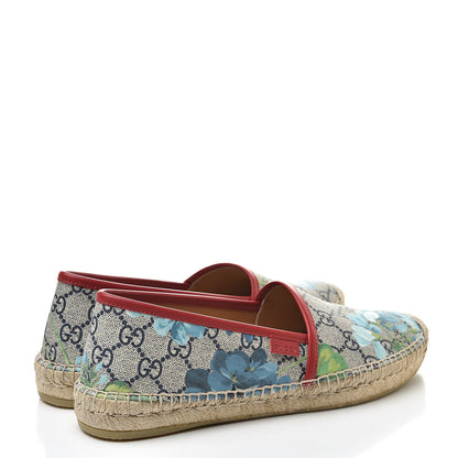 Gucci GG Supreme Monogram Blooms Espadrilles 38 Beige Blue Navy Hibiscus Red 4 of 8