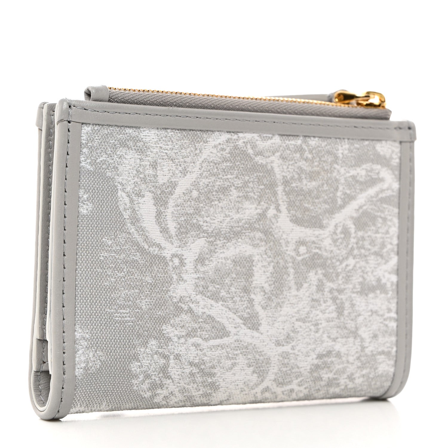 Christian Dior Toile de Jouy Reverse Jacquard Dahlia Wallet Gray 3 of 9