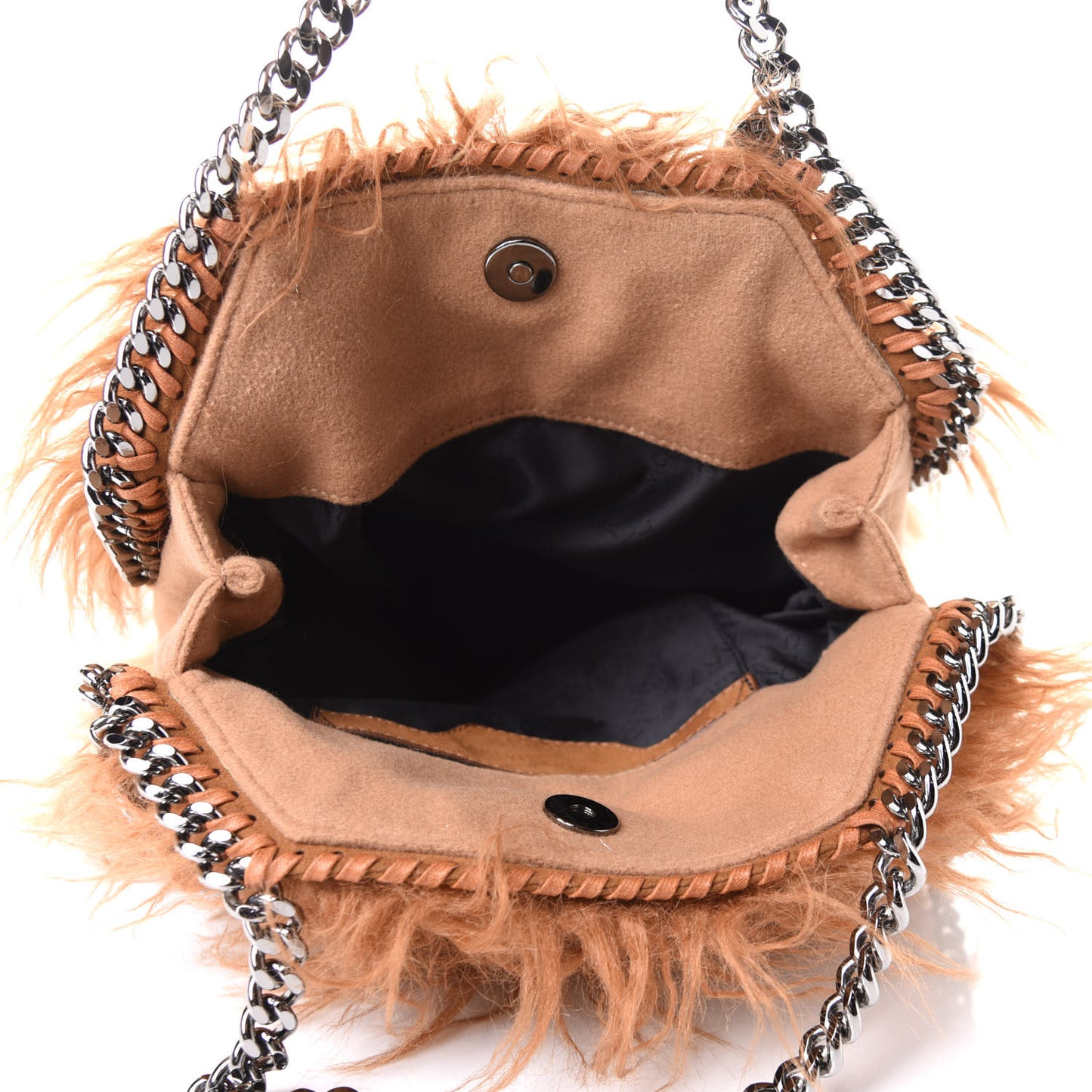 Eco Fur Mini Falabella Tote Camel
