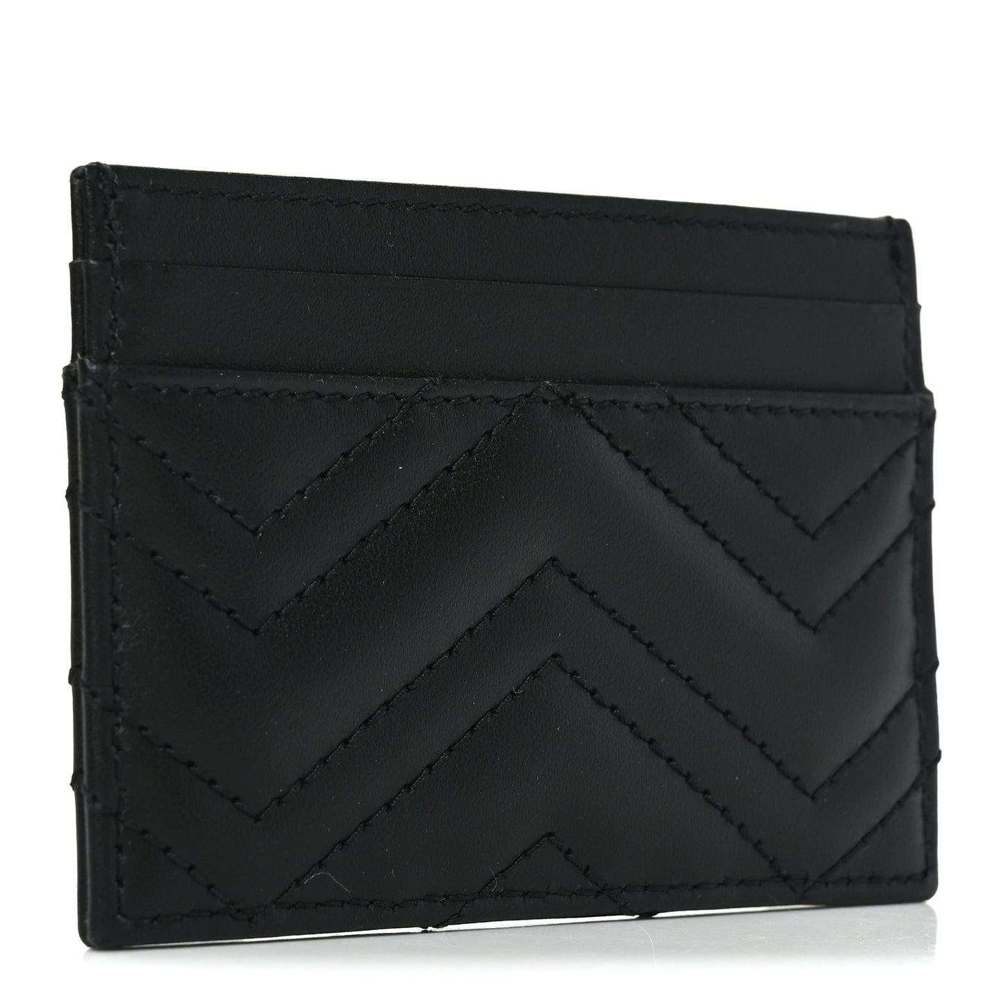 Calfskin Matelasse GG Marmont Card Holder Black