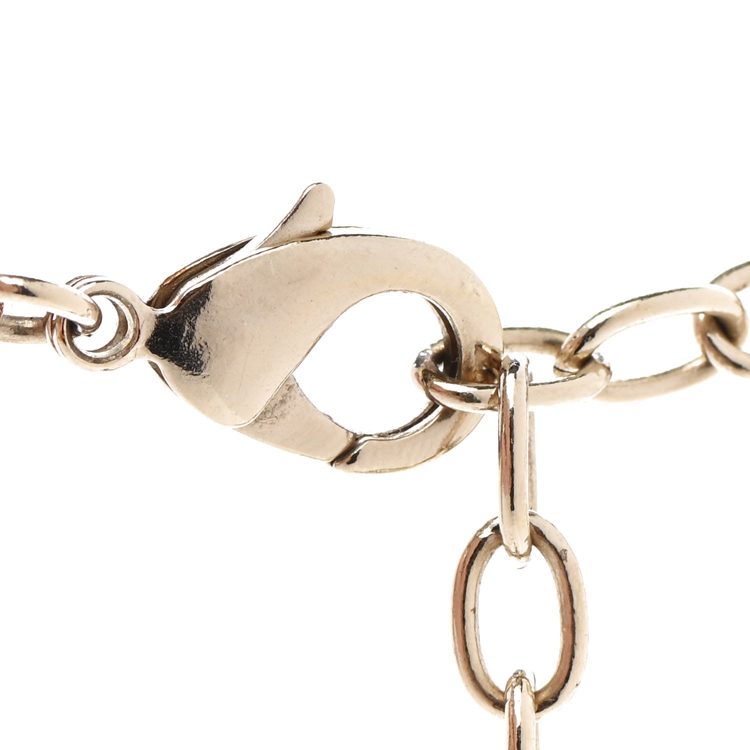 Chanel Pearl Crystal Nefertiti CC Short Necklace Gold 5 of 10