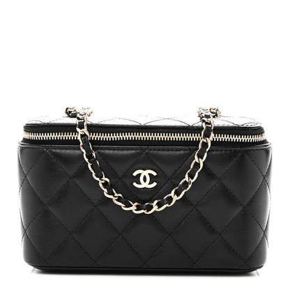 Chanel Lambskin Quilted Small Vanity Case With Chain Black 1 of 11