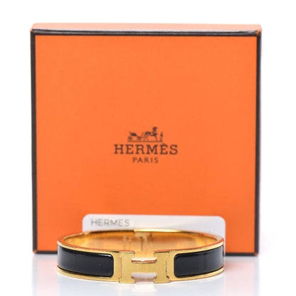 Hermes Enamel Narrow Clic Clac H Bracelet GM Black 7 of 7