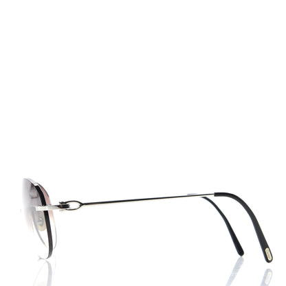 Cartier Frameless Rectangular Acetate Sunglasses Grey 3 of 7