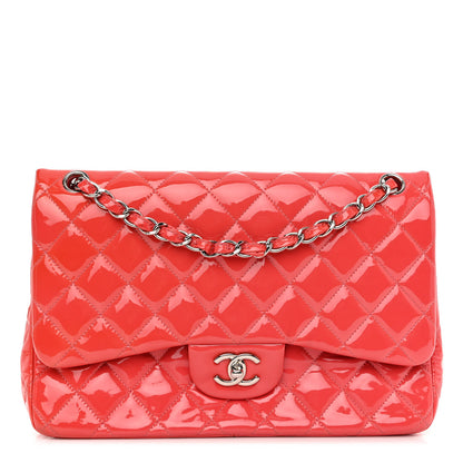 Chanel Patent Quilted Jumbo Double Flap Pink 1 of 12