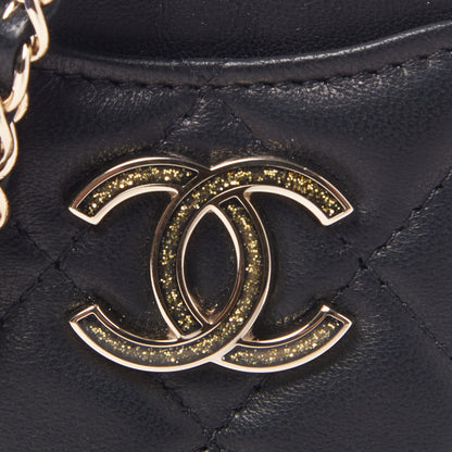 Chanel Lambskin Quilted Card Holder On Chain Black 7 of 8