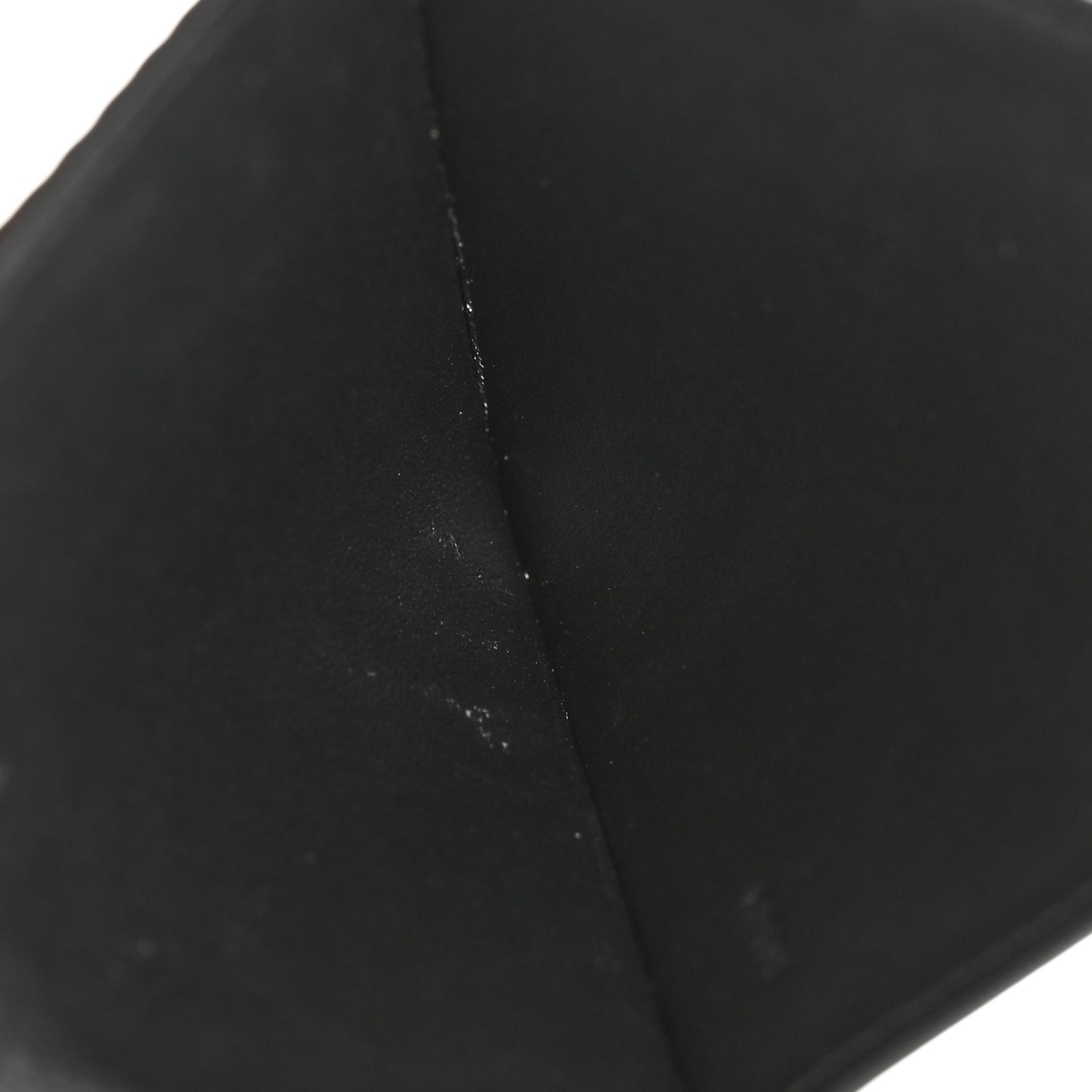 Textured Calfskin Plain Cardholder Black