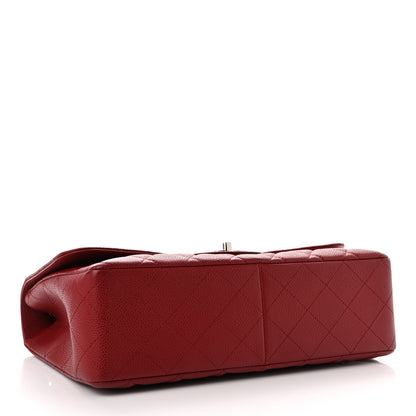 Chanel Caviar Quilted Jumbo Single Flap Dark Red 4 of 14