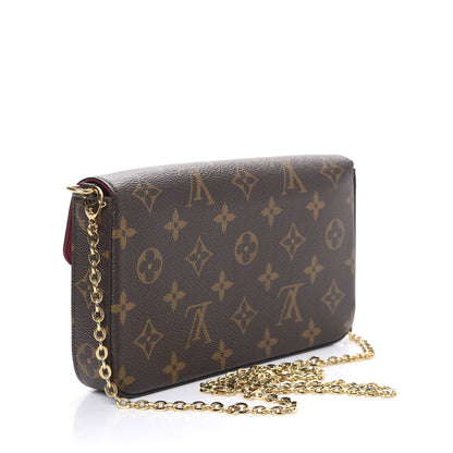 Louis Vuitton Monogram Pochette Felicie Chain Wallet Fuchsia 2 of 10