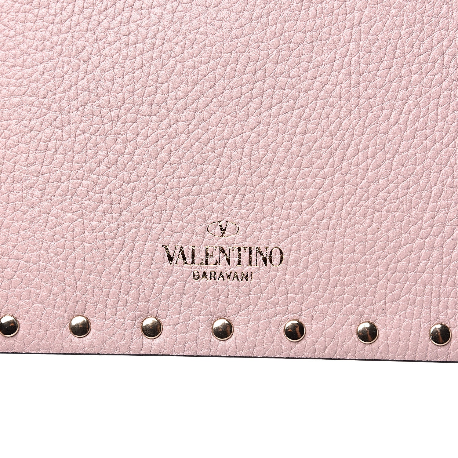 Valentino Garavani Pebbled Calfskin Medium Rockstud Envelope Flat Wristlet Pouch Water Rose 5 of 7