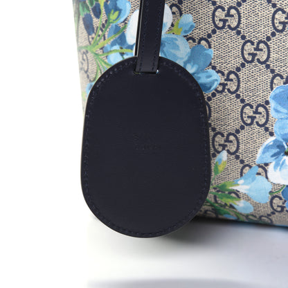 Gucci GG Supreme Monogram Blooms Small Reversible Tote Beige Blue Navy 11 of 14