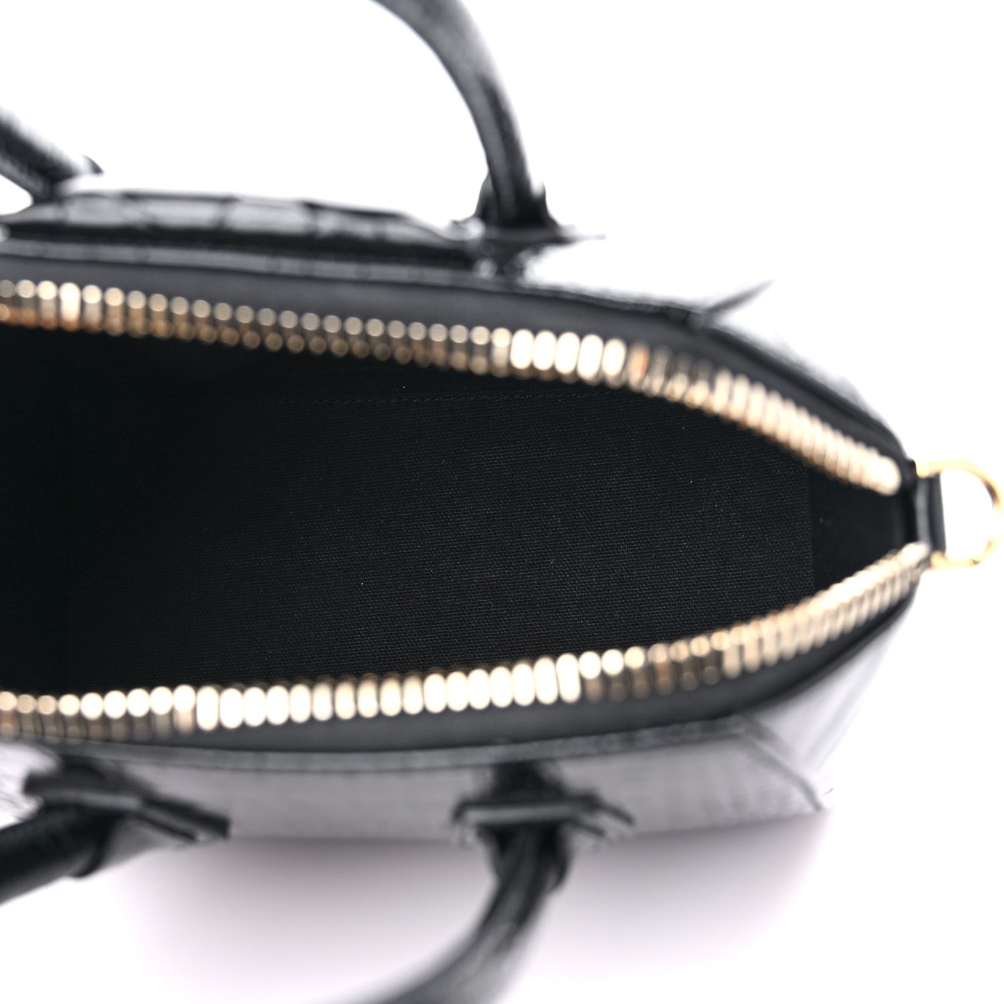 Calfskin Crocodile Embossed Mini Antigona Black