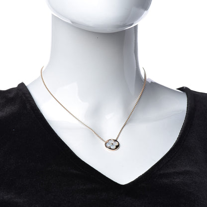 Louis Vuitton 18K Pink Gold Mother Of Pearl Blossom Sun Pendant Necklace 2 of 8