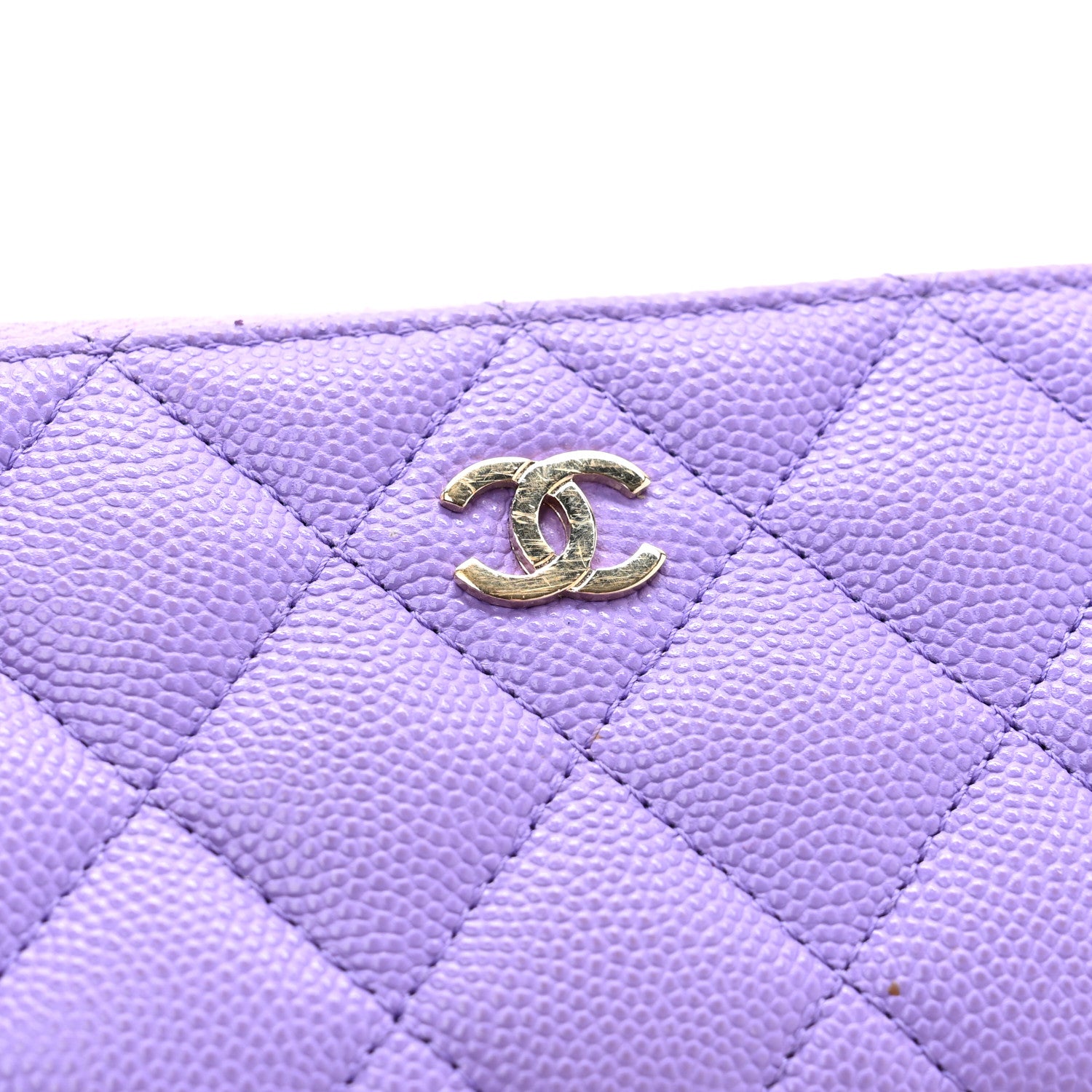 Chanel Caviar Quilted Zipped Key Holder Case Purple 8 of 10