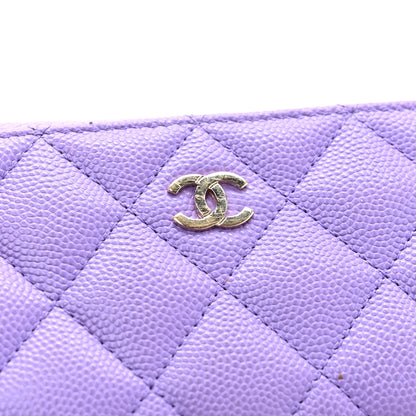Chanel Caviar Quilted Zipped Key Holder Case Purple 8 of 10