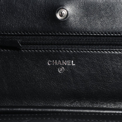Chanel Lambskin Quilted Boy Wallet On Chain WOC So Black 6 of 9