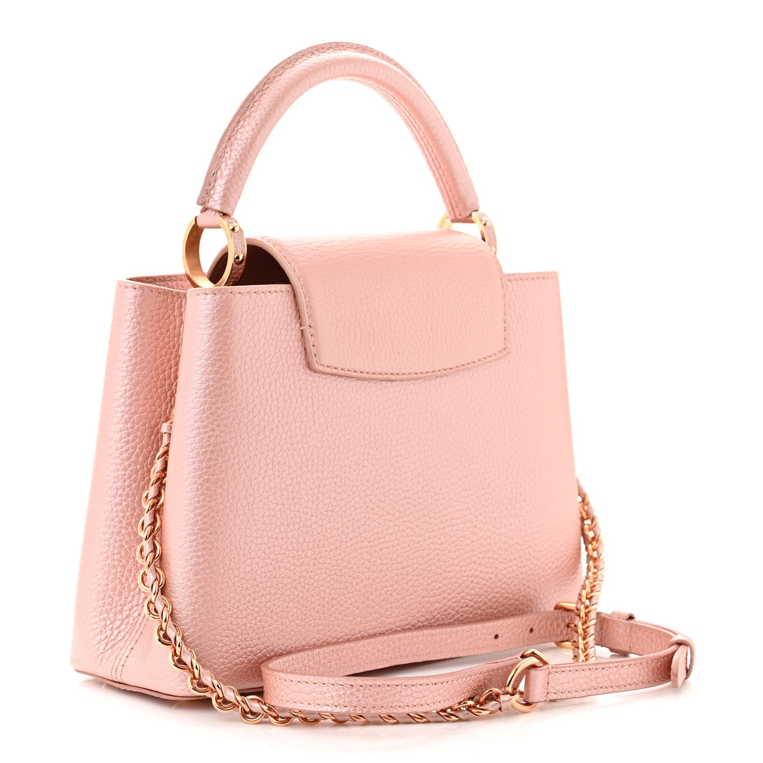 Louis Vuitton Metallic Taurillon Capucines BB Pearly Pink 3 of 9