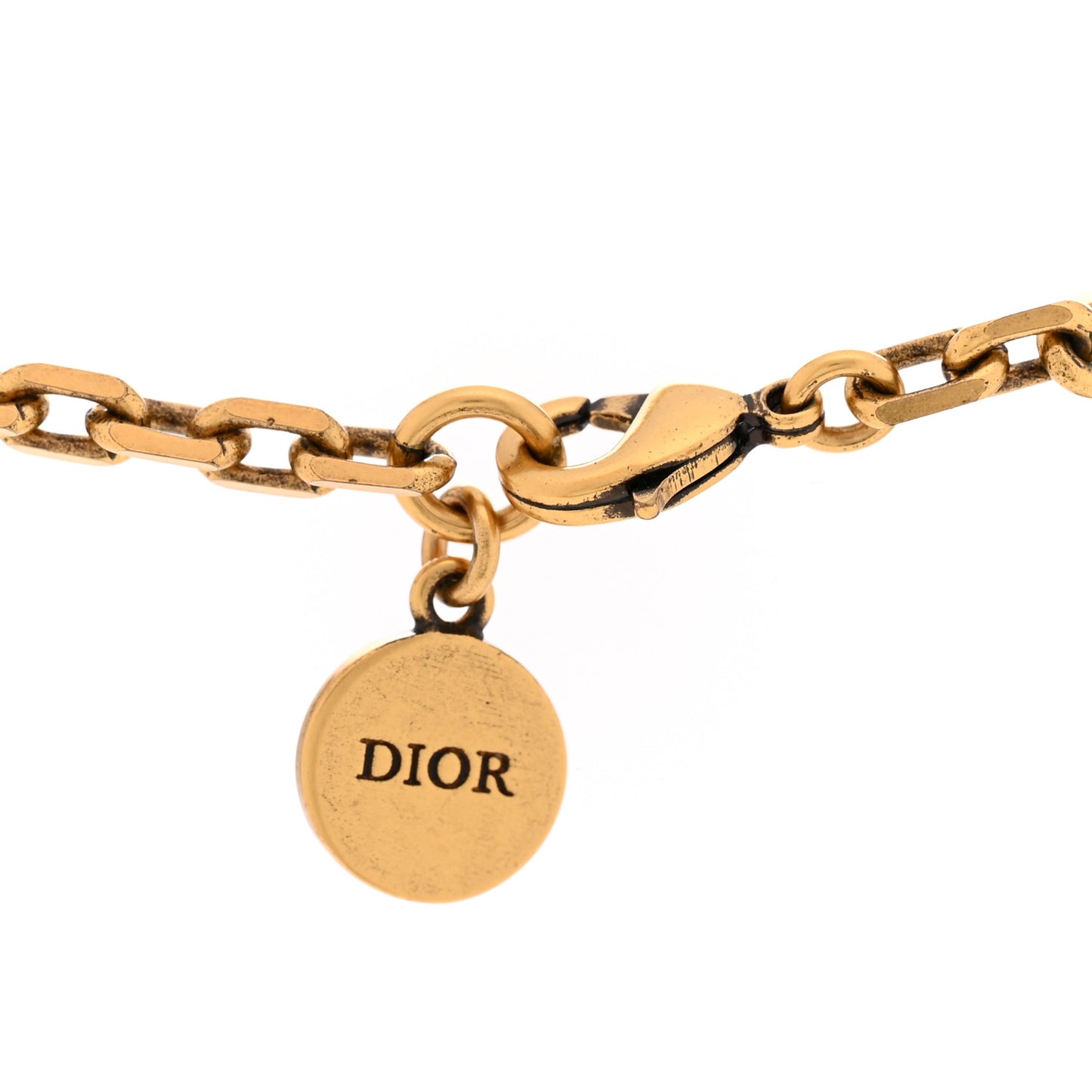 Metal Pearl Crystal J'Adior Choker Necklace Antique Gold