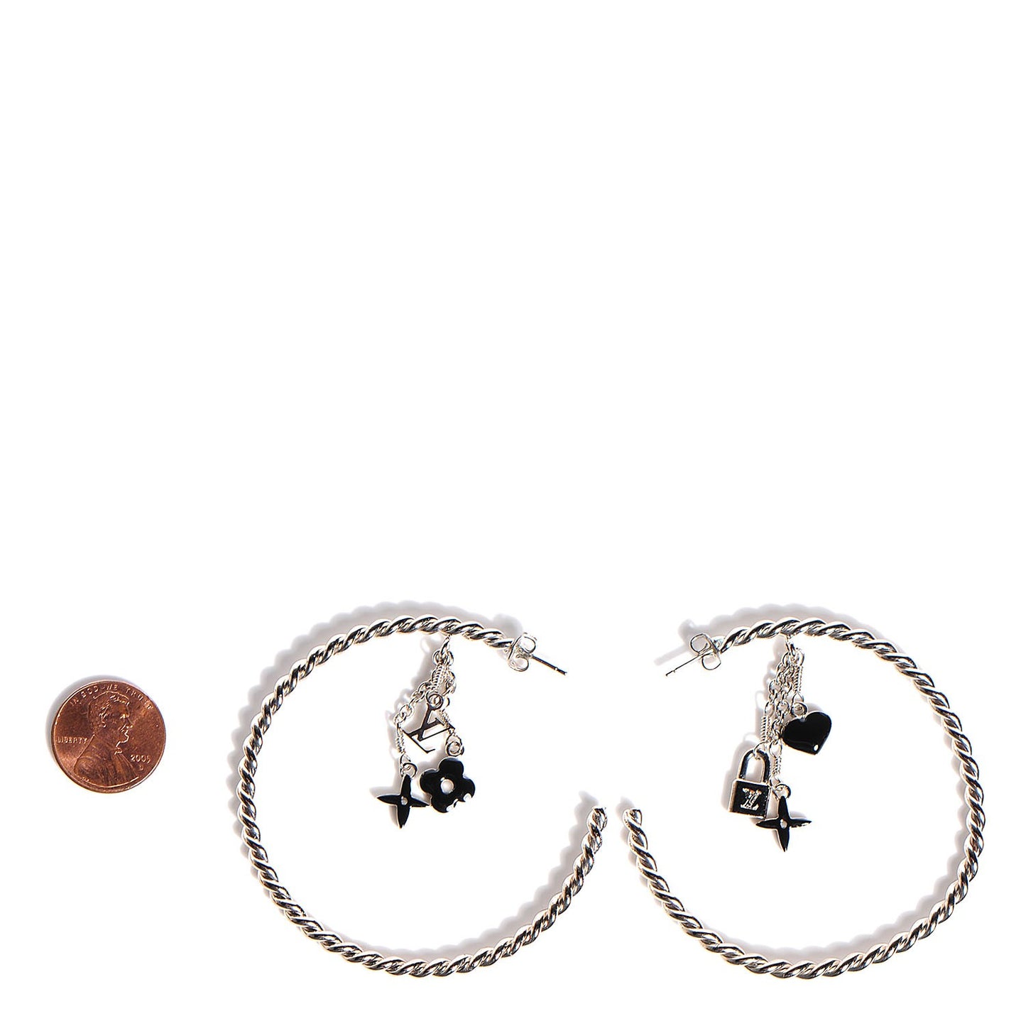 Sweet Monogram Creole Hoop Earrings Silver