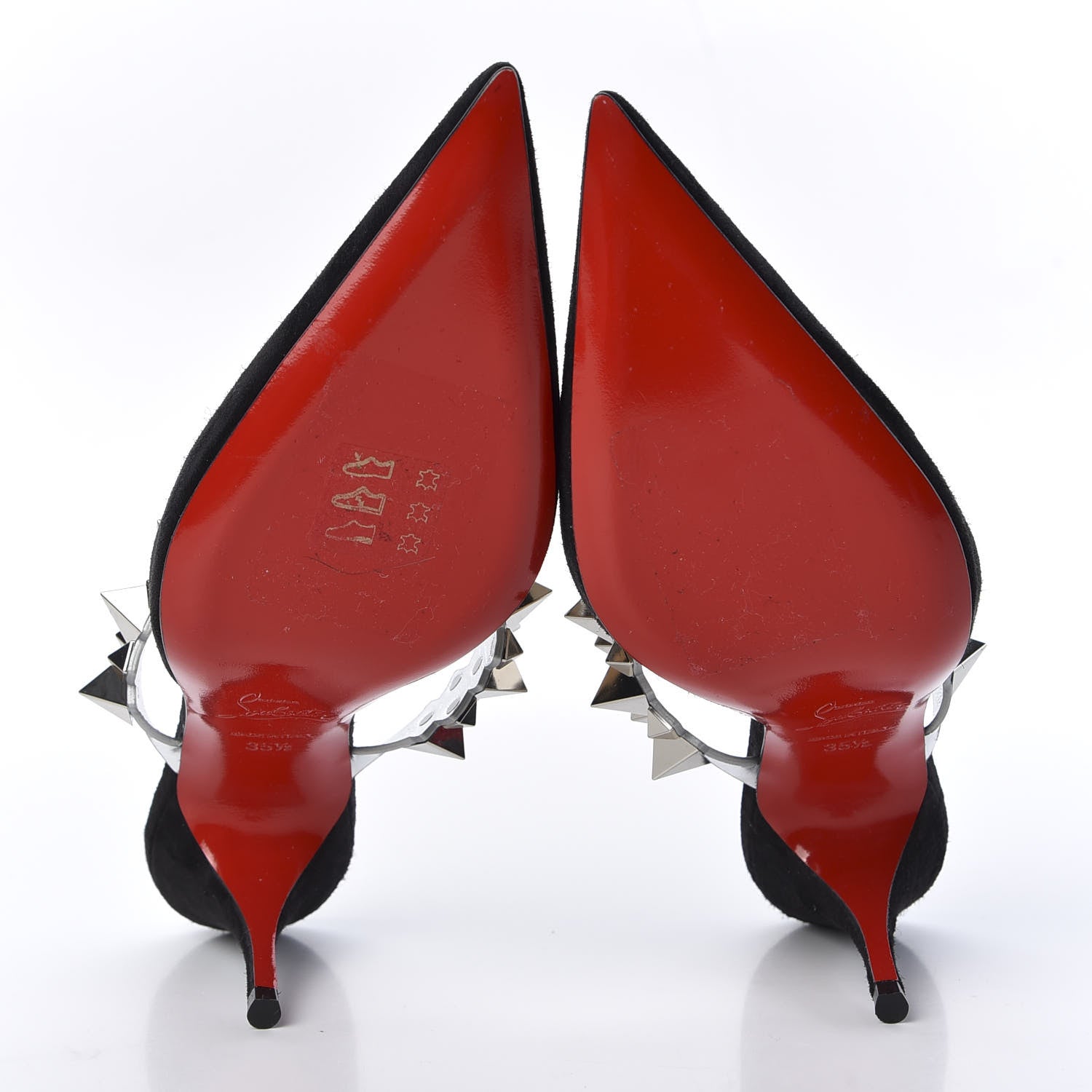 Christian Louboutin Veau Velours Specchio Planet Choc 80 Mule 35.5 Black 5 of 9