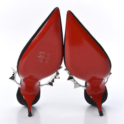Christian Louboutin Veau Velours Specchio Planet Choc 80 Mule 35.5 Black 5 of 9