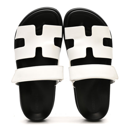 Hermes Calfskin Womens Chypre Sandals 37 White 2 of 12