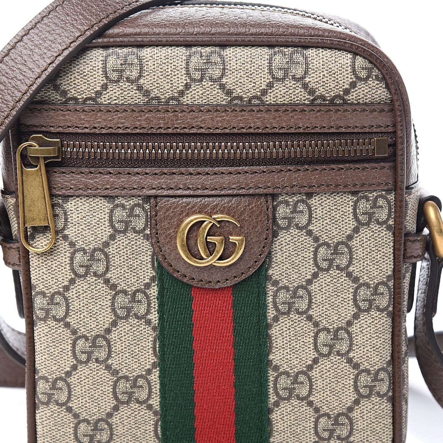 GG Supreme Monogram Web Mini Ophidia Messenger Brown