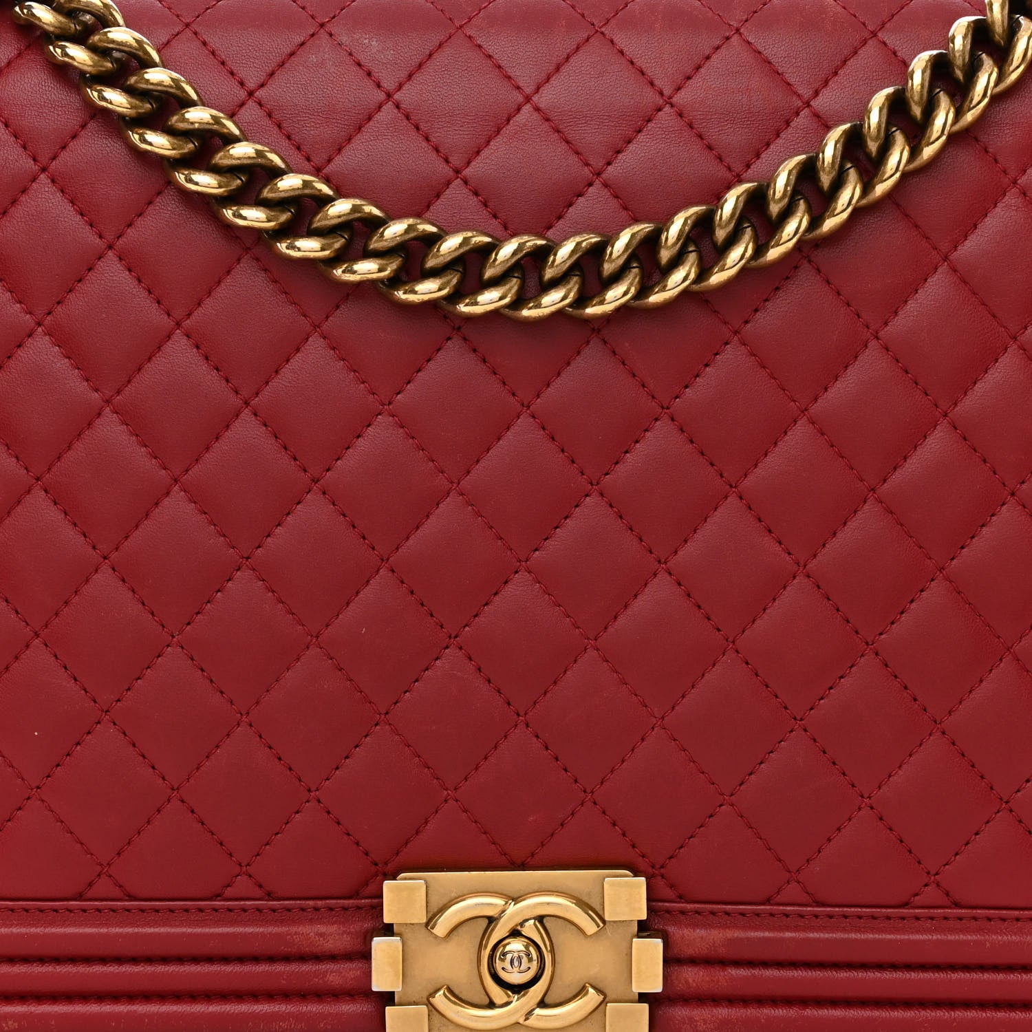Chanel Lambskin Quilted Large Boy Flap Red 8 of 13