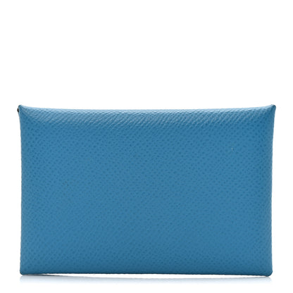 Hermes Epsom Calvi Card Case Bleu Frida 1 of 9