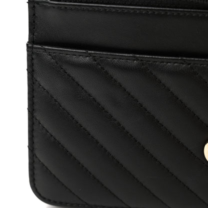 Chanel Lambskin Chevron Quilted Trendy CC Wallet On Chain WOC Black 13 of 14