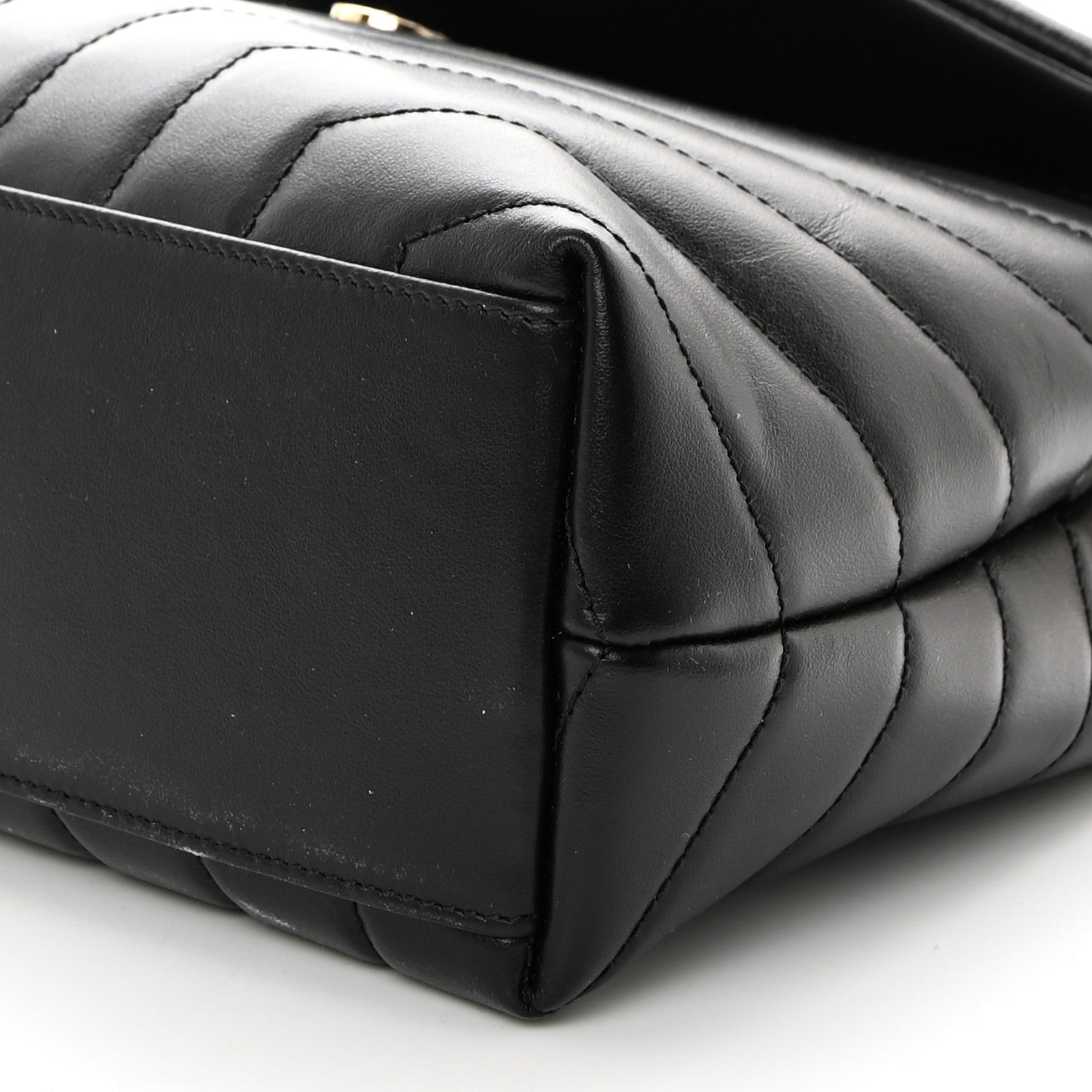 Saint Laurent Calfskin Y Quilted Monogram Small Loulou Chain Satchel Black 11 of 11