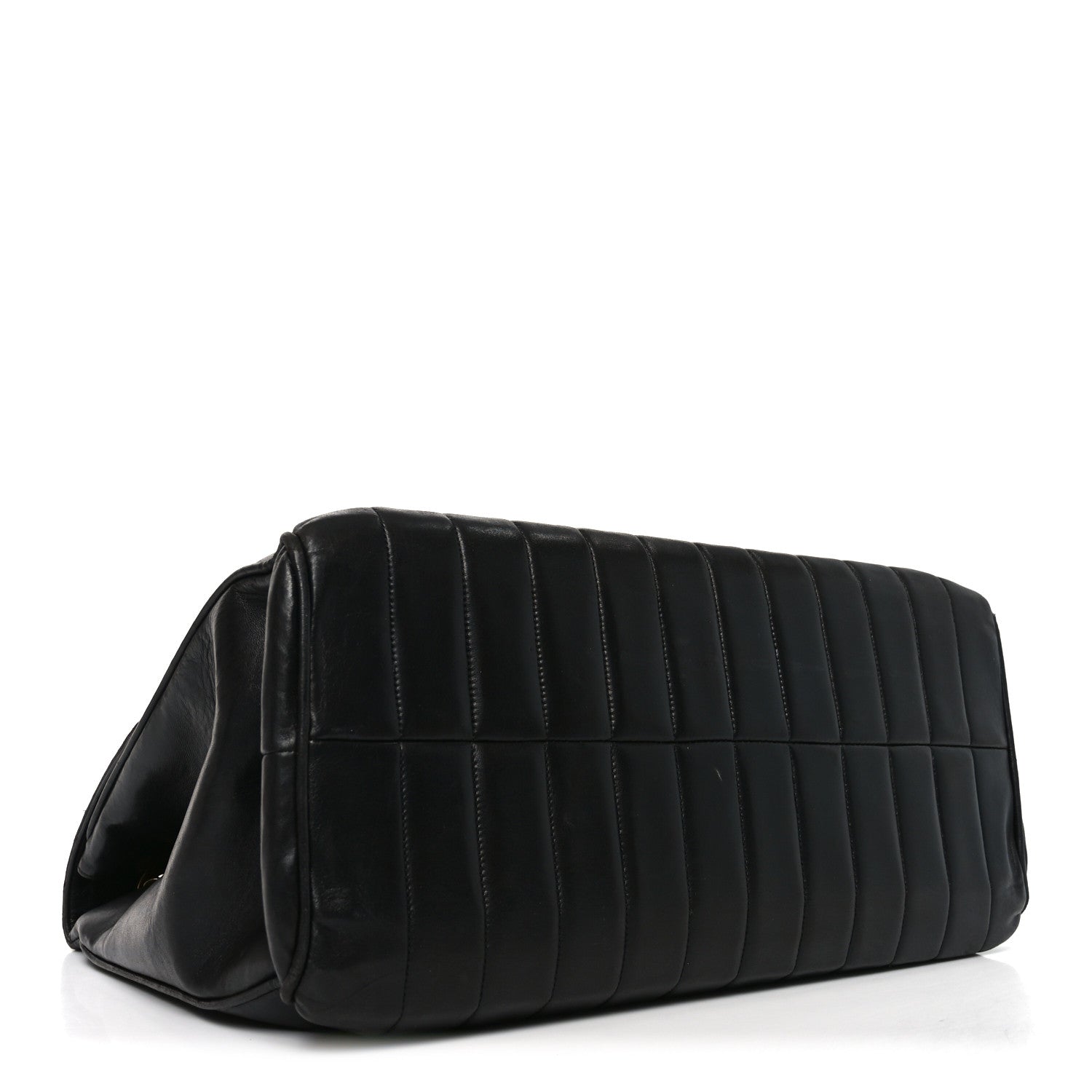 Chanel Lambskin Vertical Quilted XL Jumbo Single Flap Black