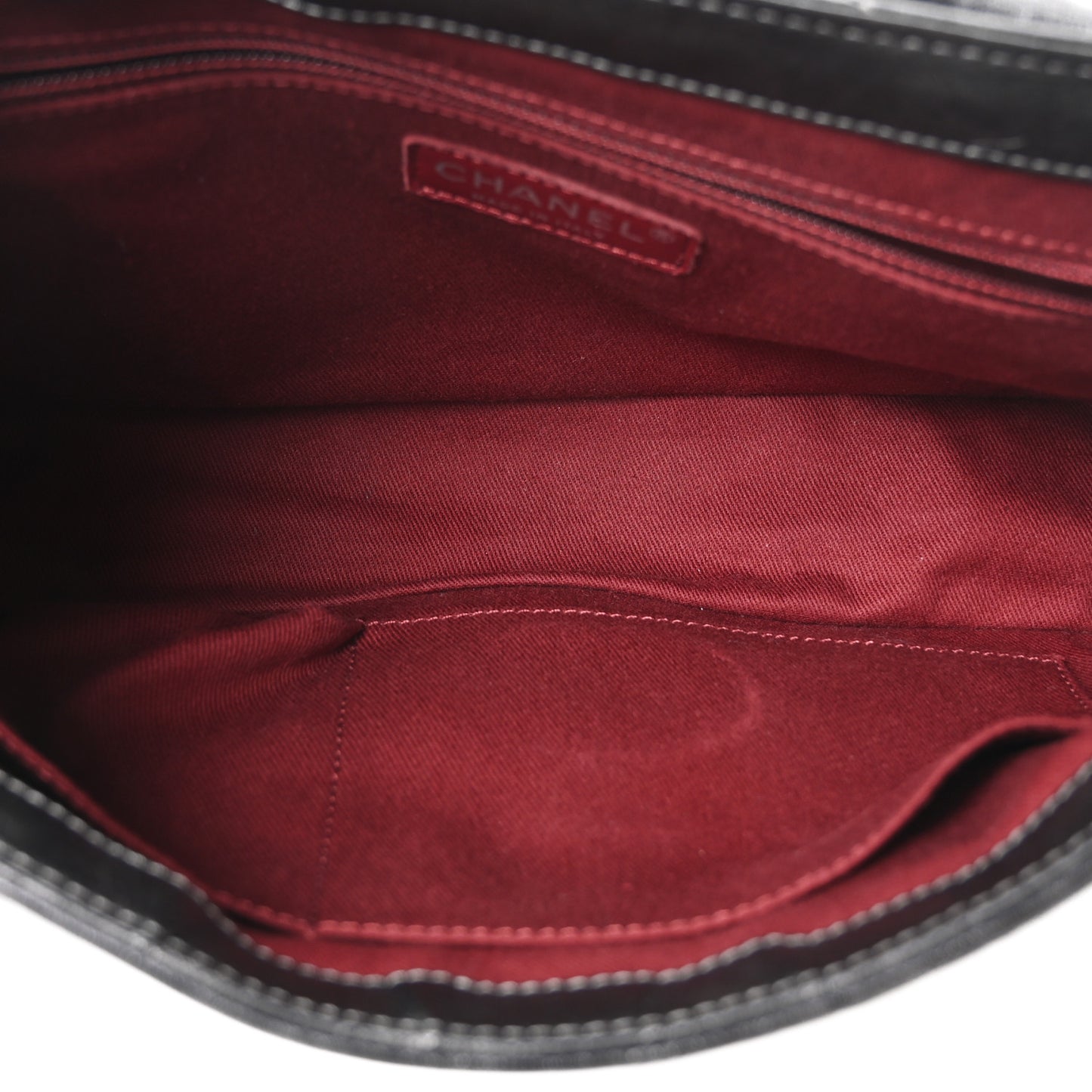 Aged Calfskin Quilted Medium Pondichery Flap Dark Grey