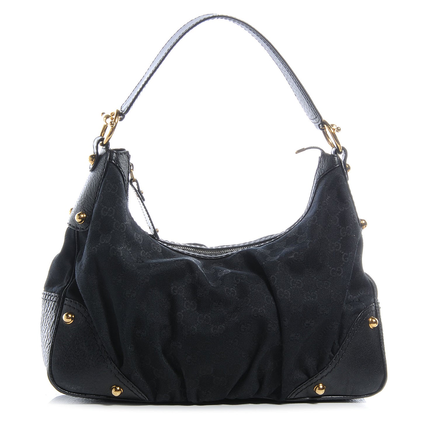 Monogram GG Medium Jockey Hobo Black