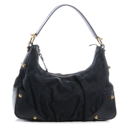 Gucci Monogram GG Medium Jockey Hobo Black 1 of 7