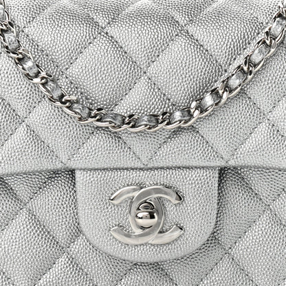 Chanel Metallic Caviar Quilted Mini Top Handle Rectangular Flap Silver 8 of 11