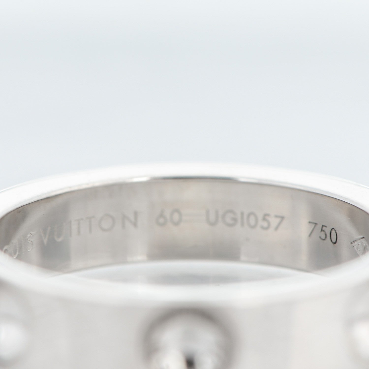 Louis Vuitton 18K White Gold Empreinte Ring with Case 60 9 5 of 9