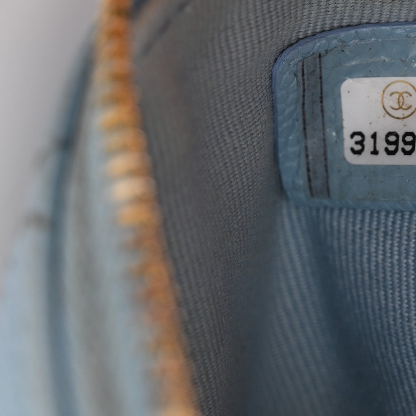 Caviar Quilted Small Cosmetic Case Light Blue