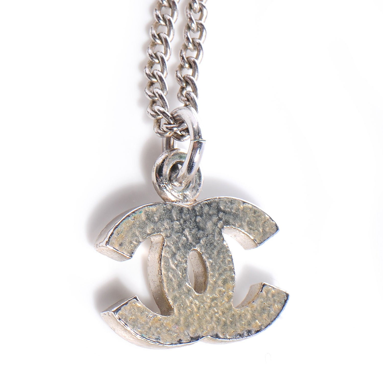 Chanel Crystal CC Necklace Silver 4 of 5