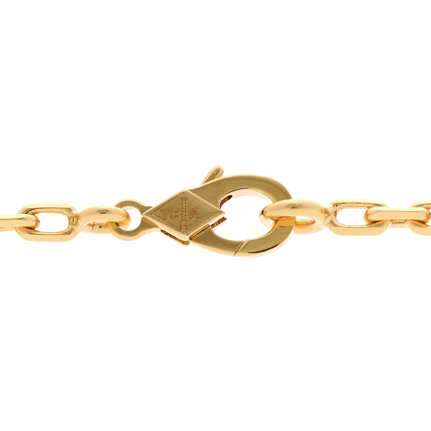 18K Yellow Gold 10 Motifs Guilloche Vintage Alhambra Necklace