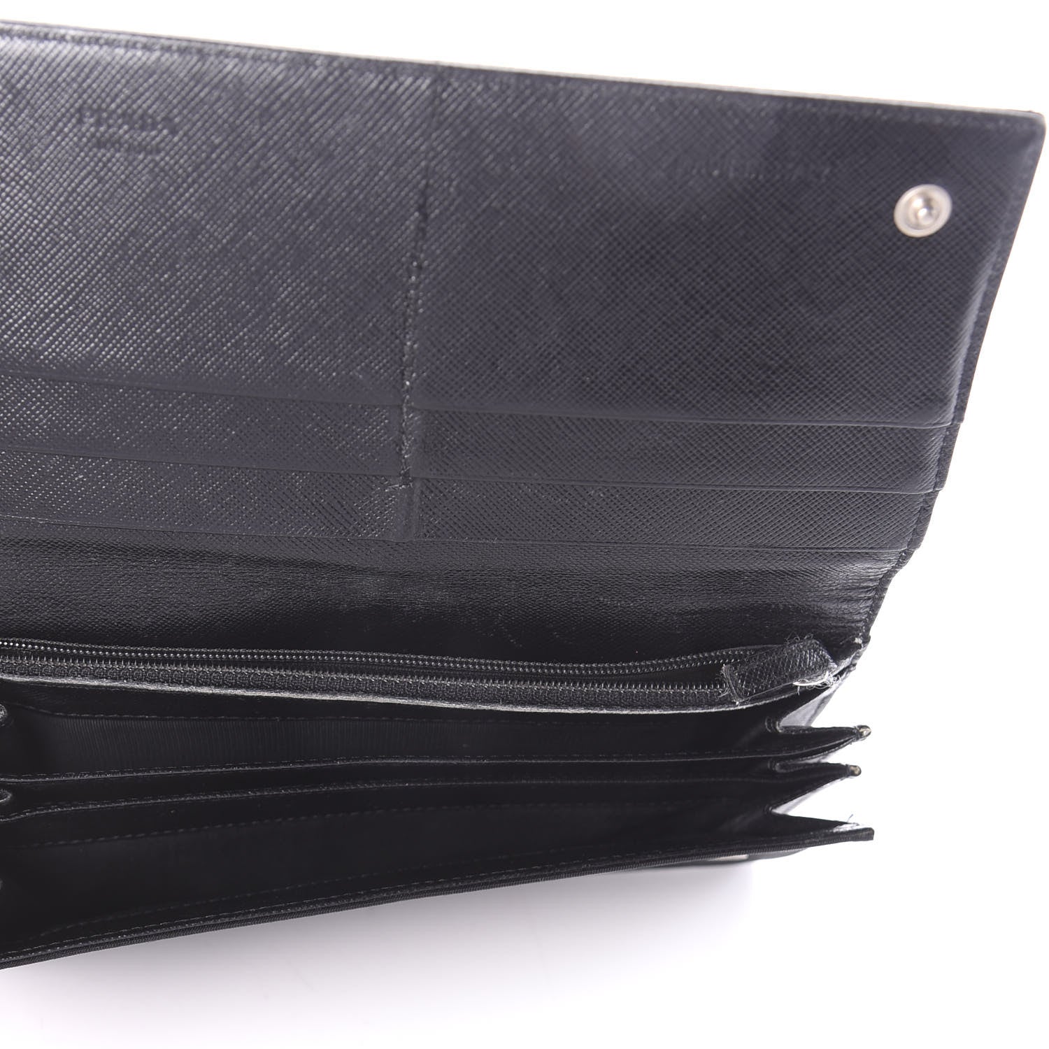 Prada Tessuto Nylon Continental Flap Wallet Black 4 of 5