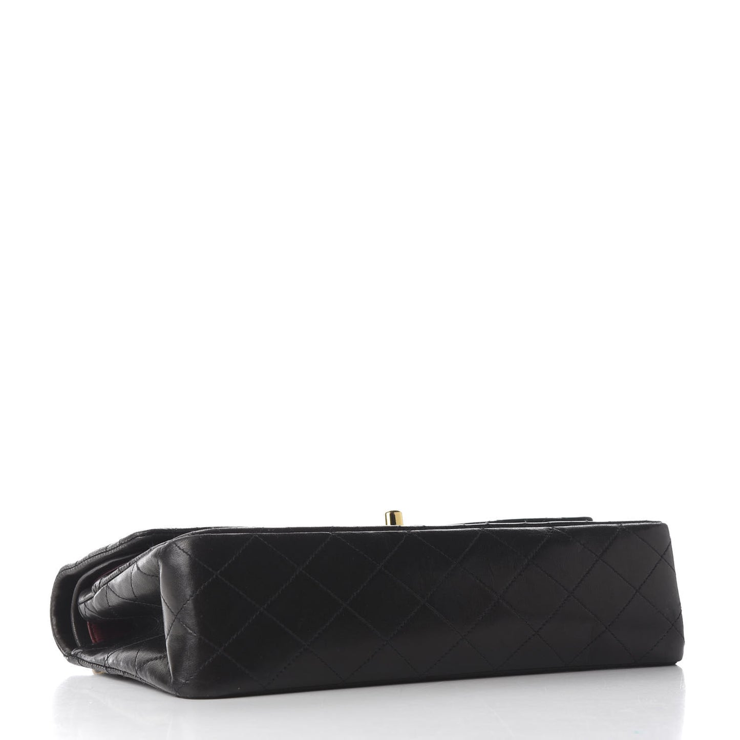 Lambskin Quilted Medium Double Flap Black