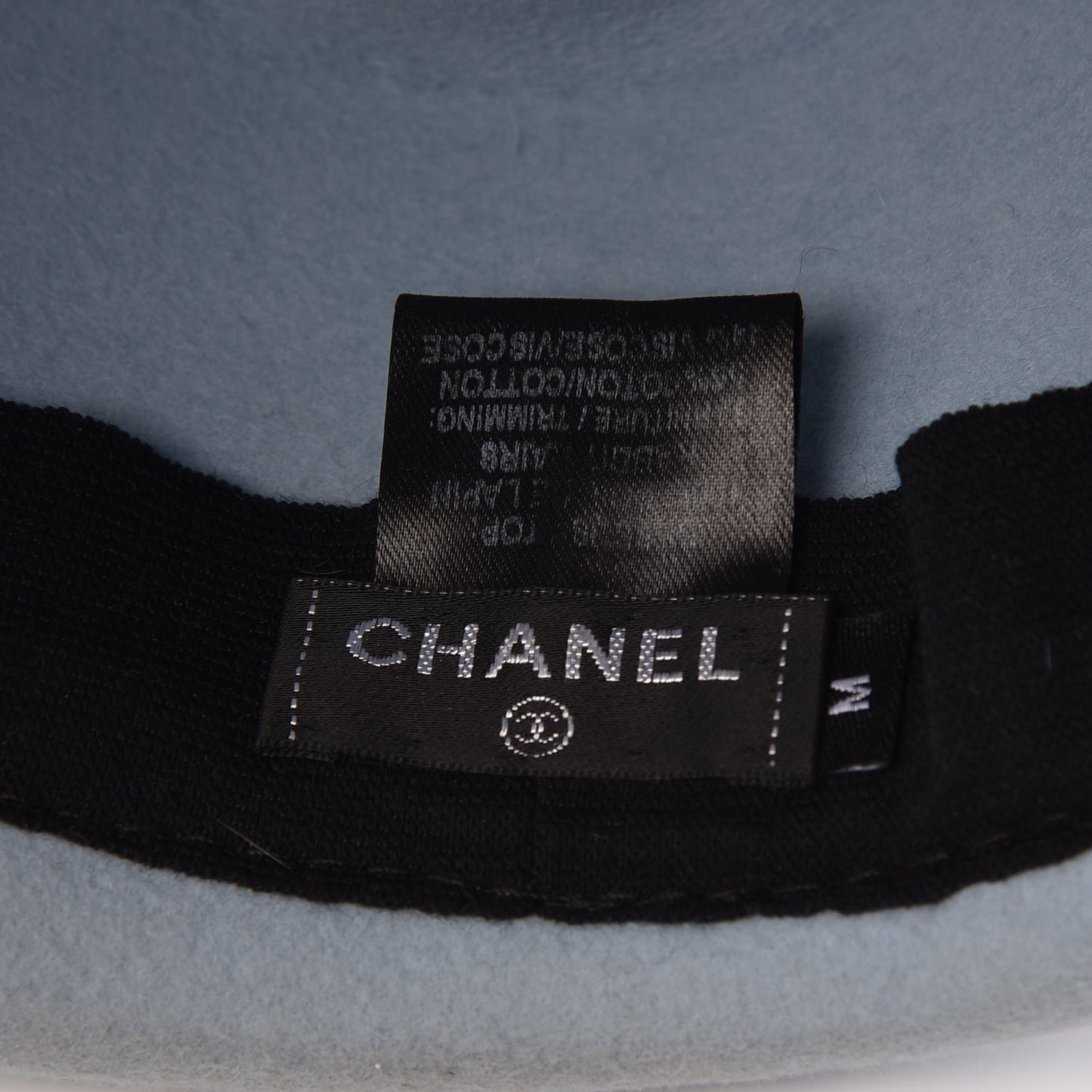 Rabbit Fur Felt CC Fedora Hat M Light Blue