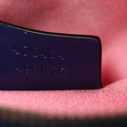Gucci Velvet Matelasse GG Marmont Belt Bag 75 30 Cobalt Blue 6 of 9