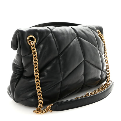 Saint Laurent Lambskin Quilted Small Loulou Puffer Monogram Chain Satchel Black 3 of 9