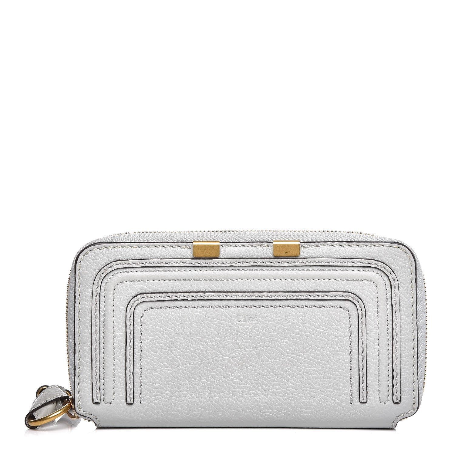 Chloe Calfskin Marcie Long Zip Around Wallet Airy Grey 1 of 6